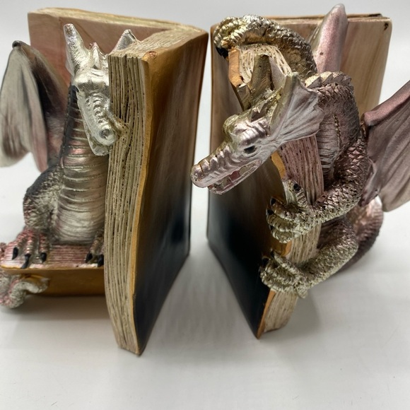 2x Dragon Bookends Book Divider Decorative Holder Resin - Picture 6 of 6